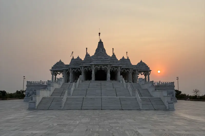Temple at sunset — Gandhi's Spiritual Journey