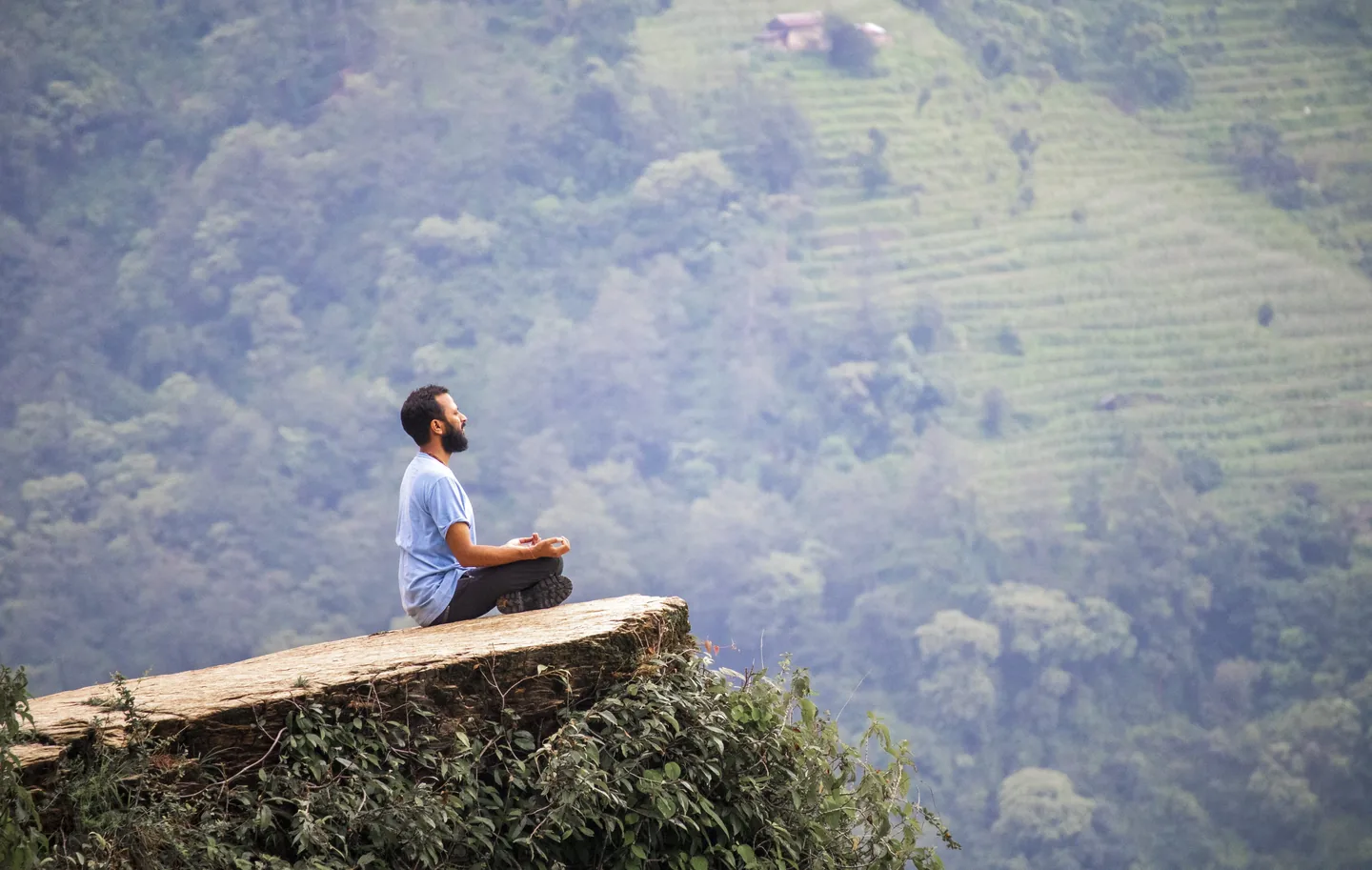 Meditator in stillness